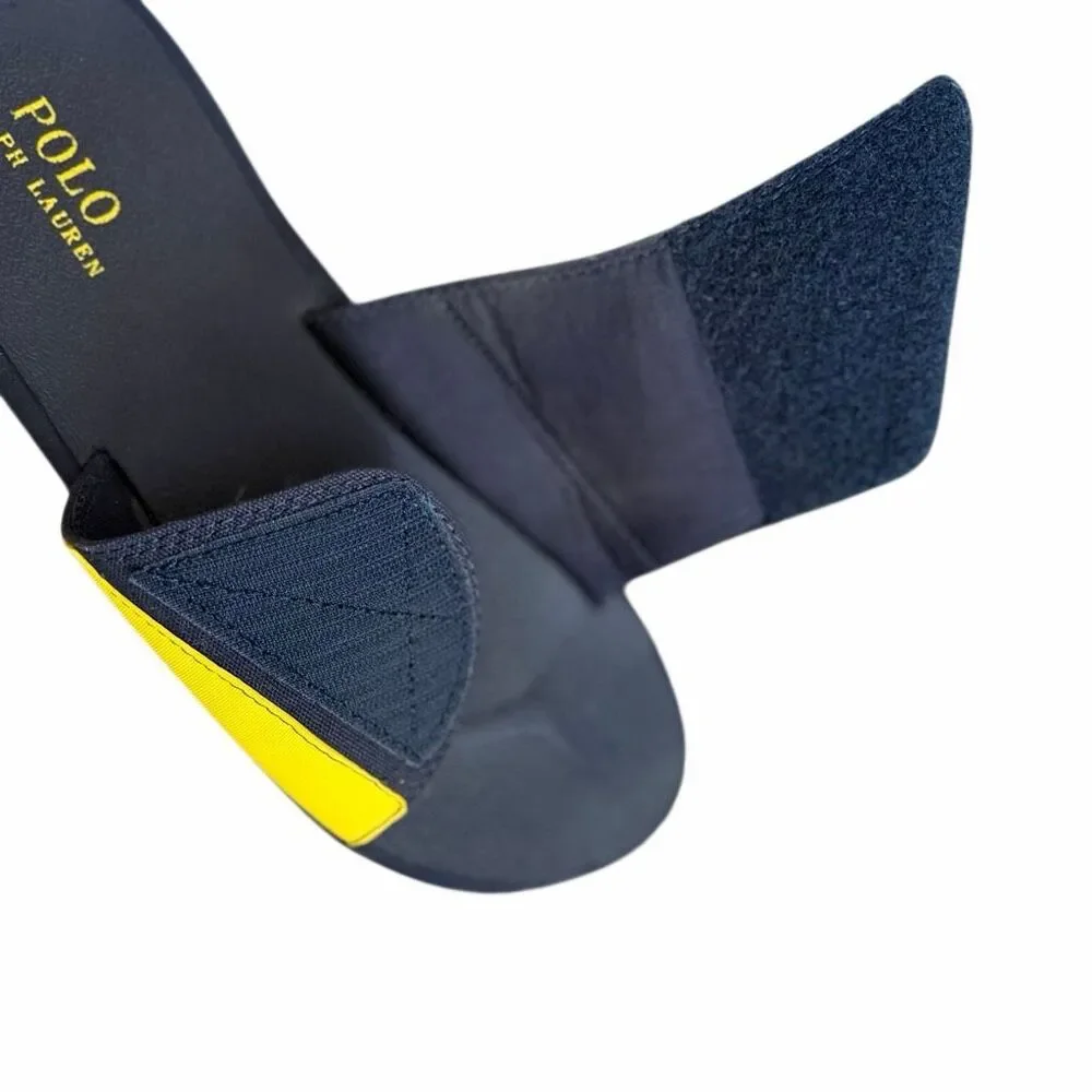 Polo Ralph Lauren Men's 10.5 Adjustable Pool Sandal | EUC Navy Canvas Slide